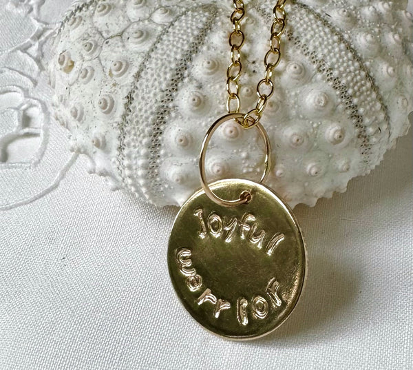 Joyful Warrior 14k goldfill necklace