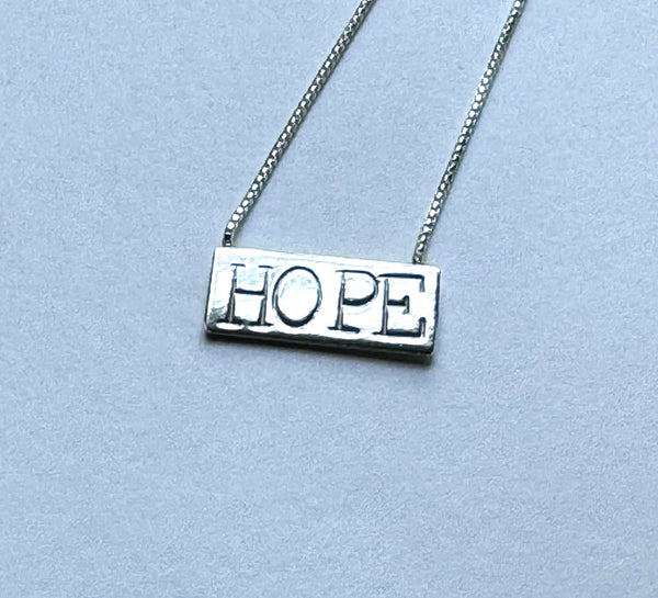 Large HOPE rectangle necklace