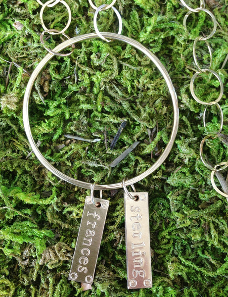 Bespoke necklace silver tags