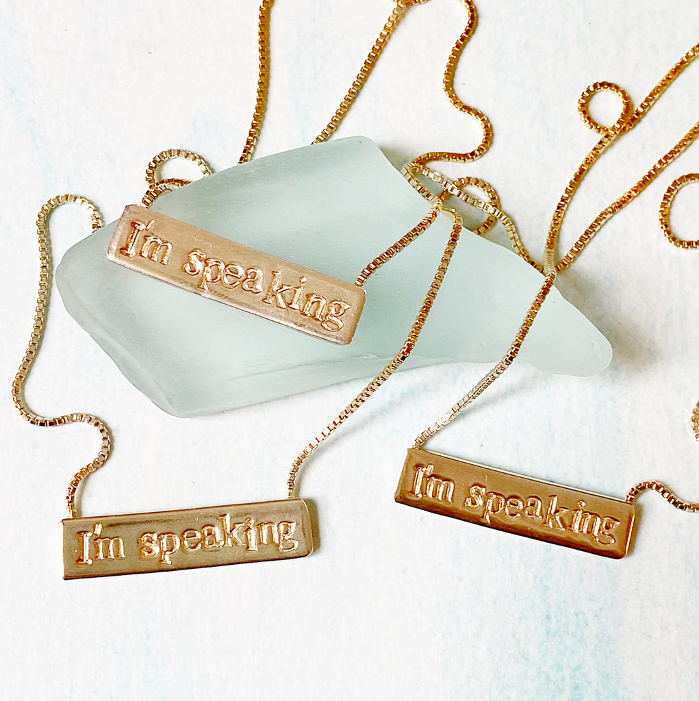 I’m speaking 14k goldfill rectangle necklace
