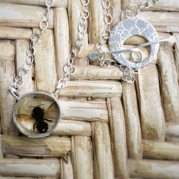Encapsulated Bee necklace