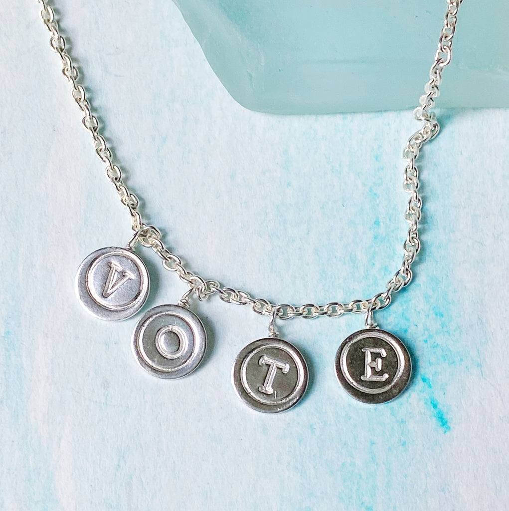 VOTE dangle necklace