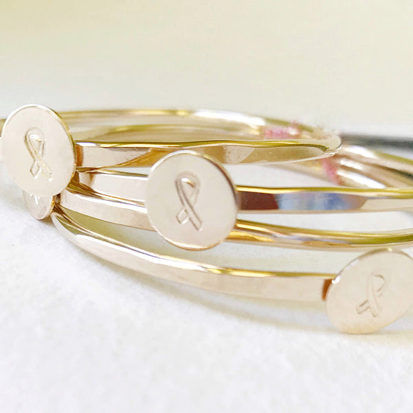 Hammered Ribbon Bangle in 14k goldfill