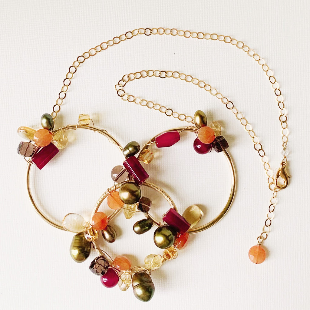 Desert Sands Gemstone Encrusted Necklace