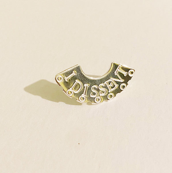 I DISSENT sterling silver collar pin