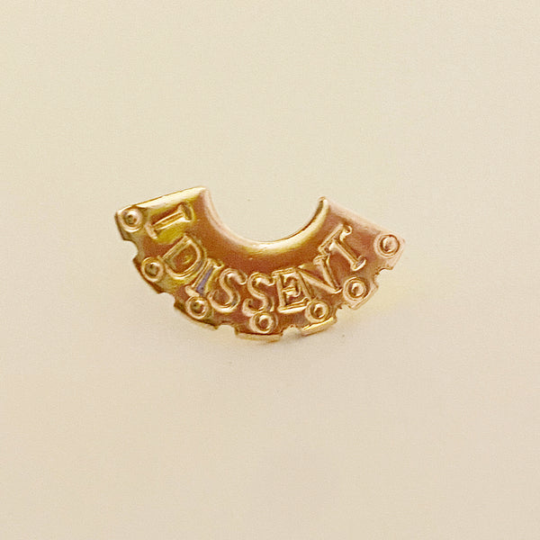I DISSENT 14k goldfill collar pin